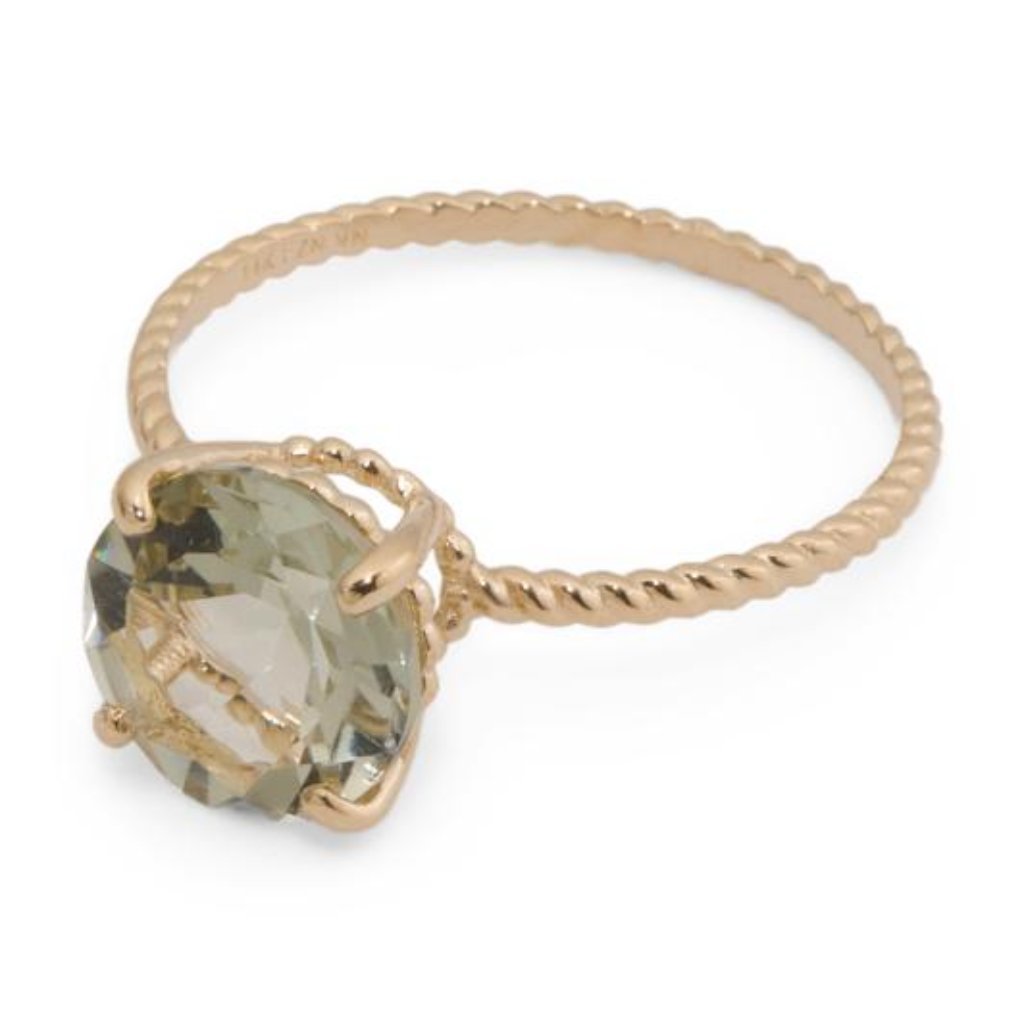 Gemolio 14kt Gold Green Amethyst Ring